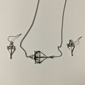 The Walking Dead Daryl Necklace+Earrings Bundle